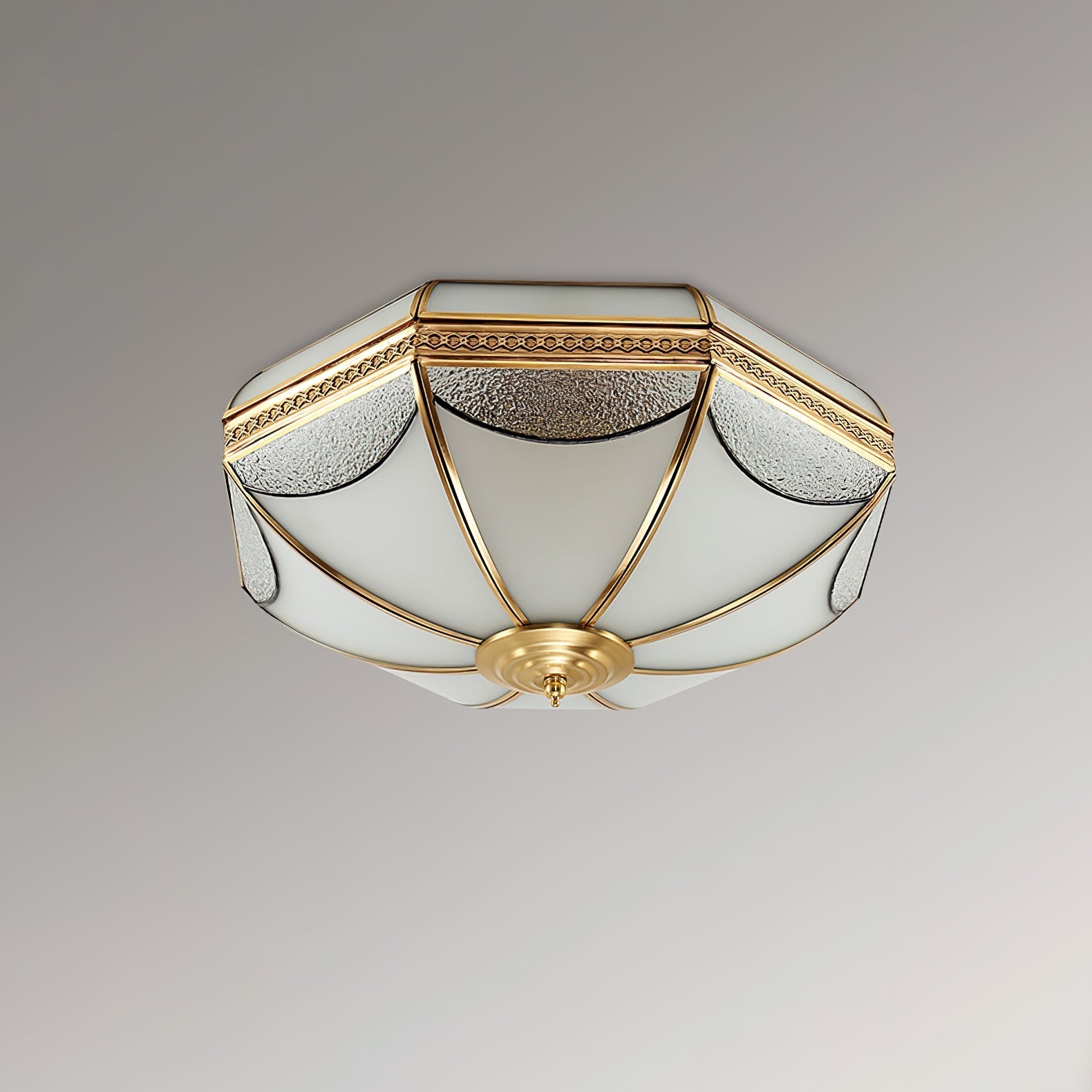 Ellaeara Warehouse Dome Shape Brass Glass Ceiling Lamp - Letslighting