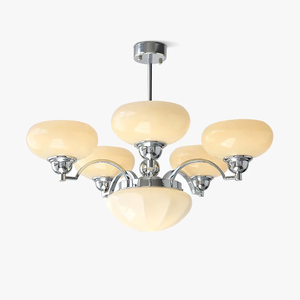 Lustra Chandelier Warre Satin Nickel Glass Iron - Letslighting