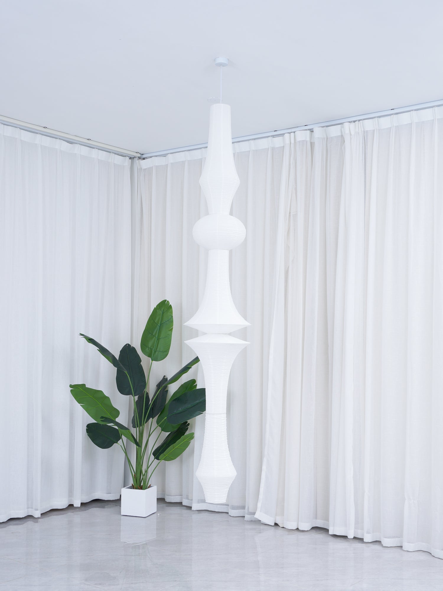 Lustra Pendant Light Washi Paper E for Living Room - Letslighting
