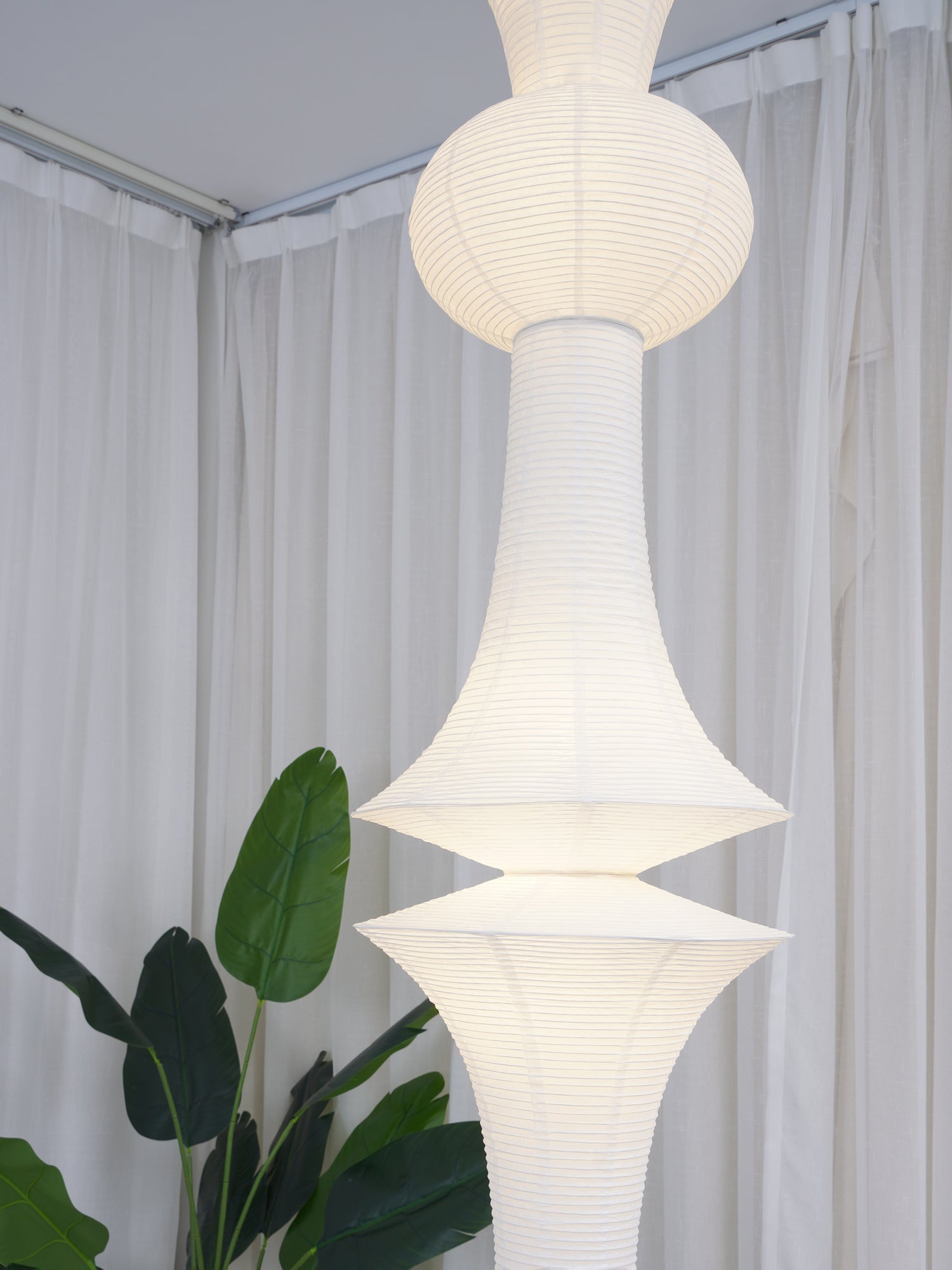 Lustra Pendant Light Washi Paper E for Living Room - Letslighting