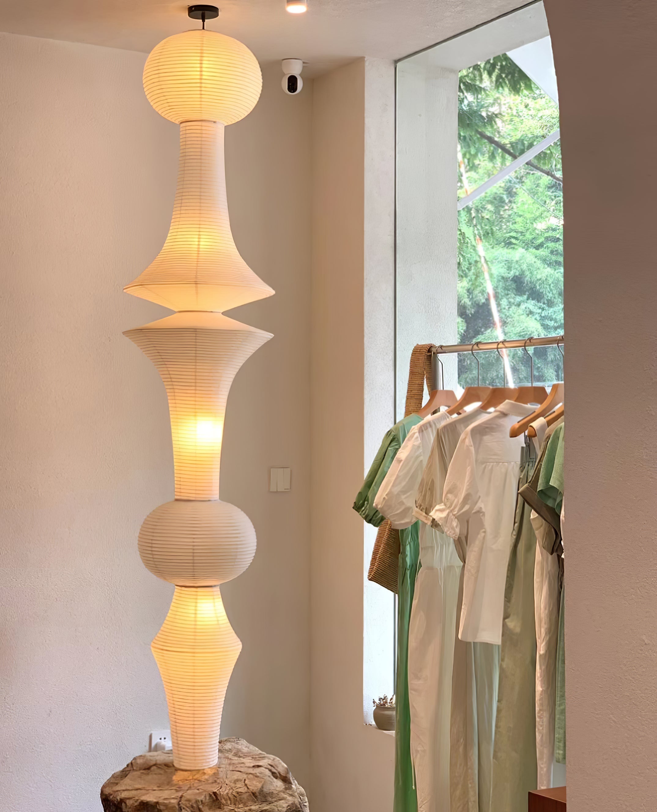 Lustra Pendant Light Washi Paper E for Living Room - Letslighting
