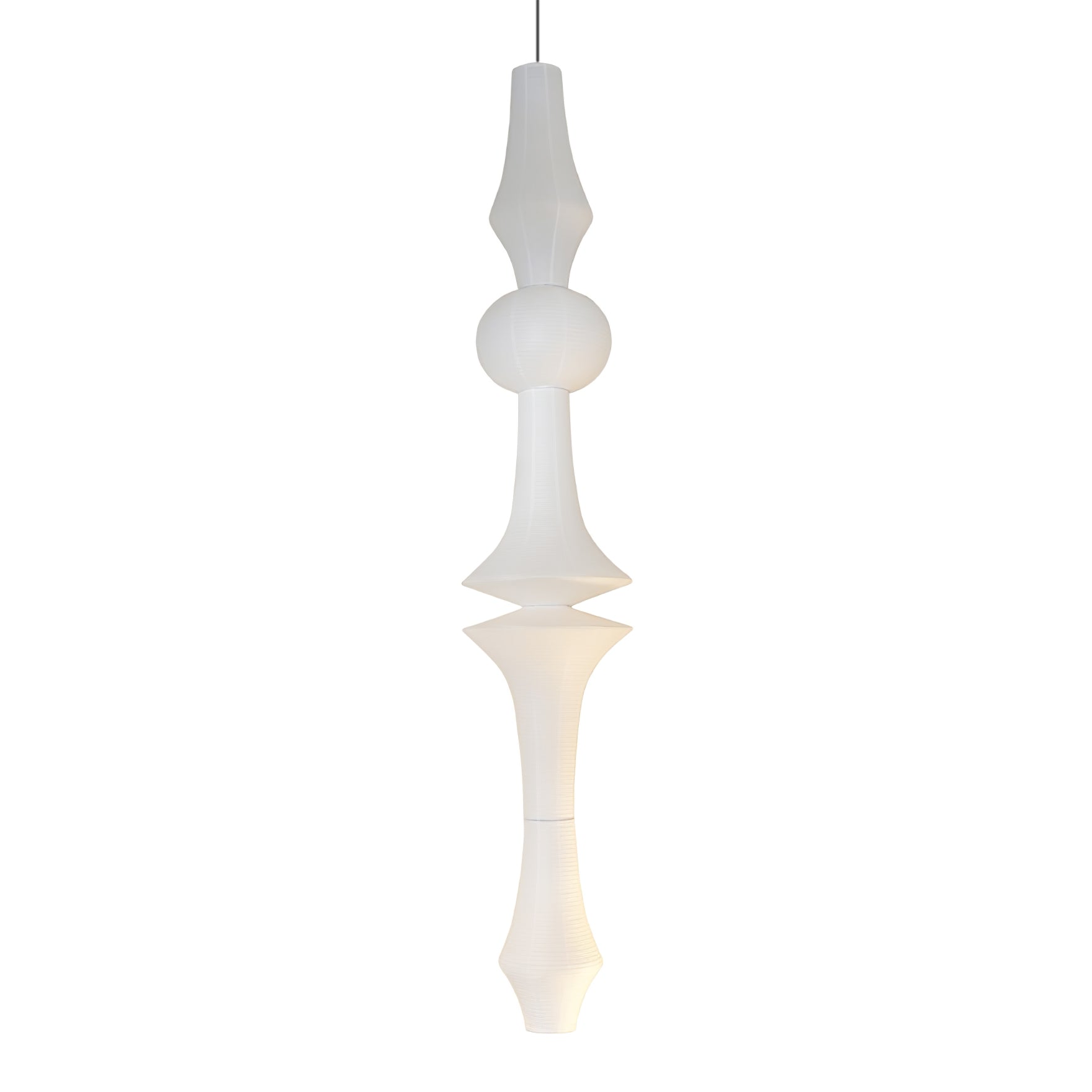 Ritta Sculptural Paper Vertical Pendant Light