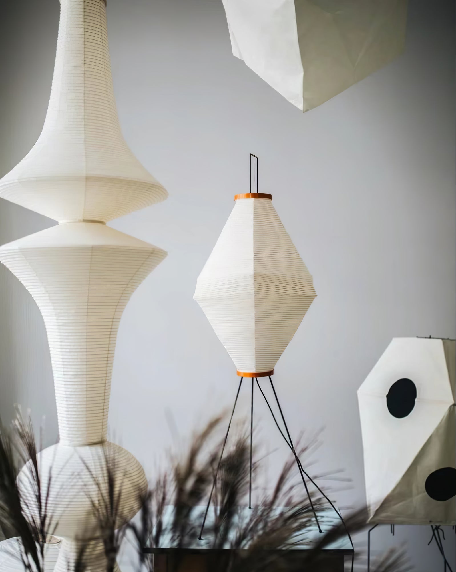 Lustra Pendant Light Washi Paper E for Living Room - Letslighting