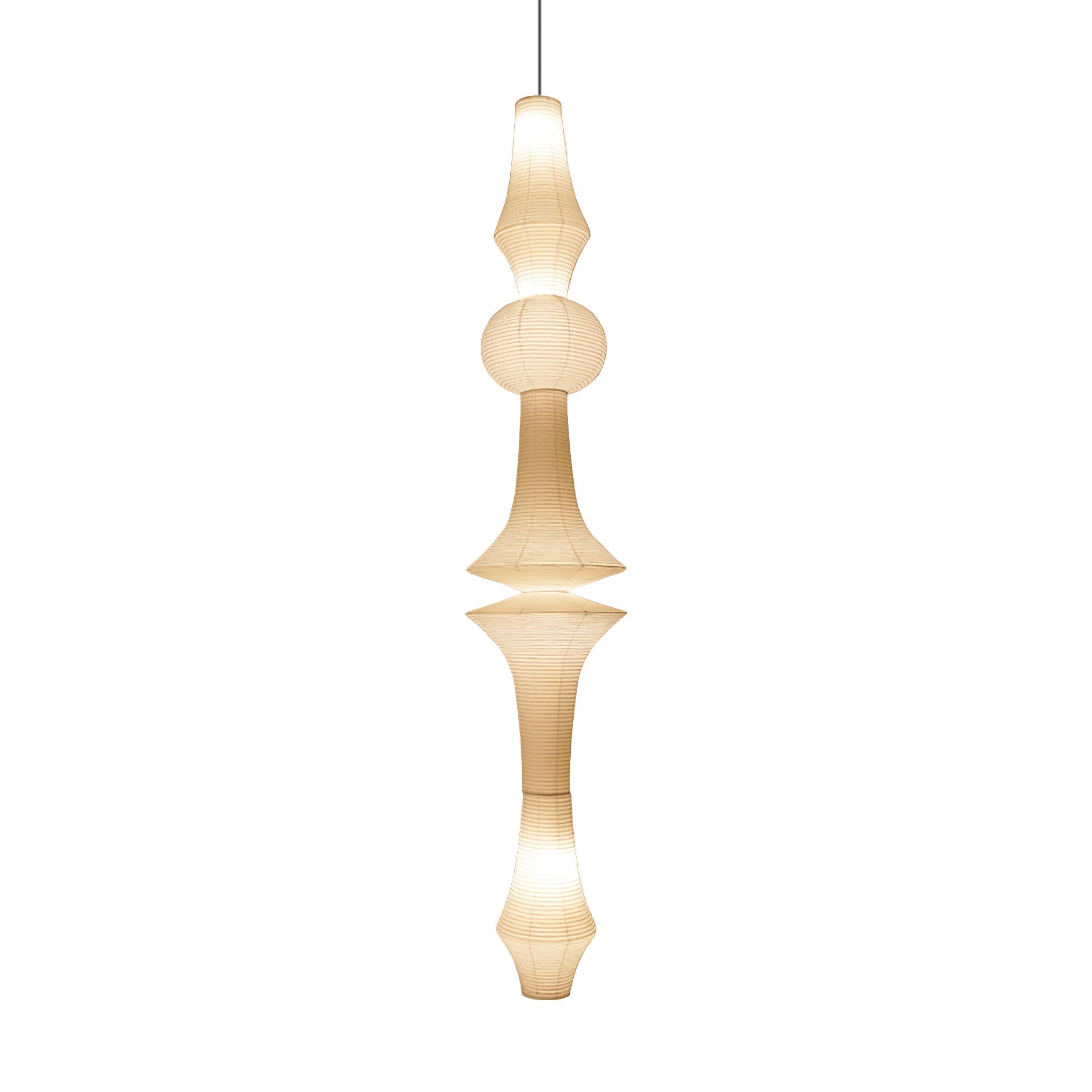 Ritta Sculptural Paper Vertical Pendant Light