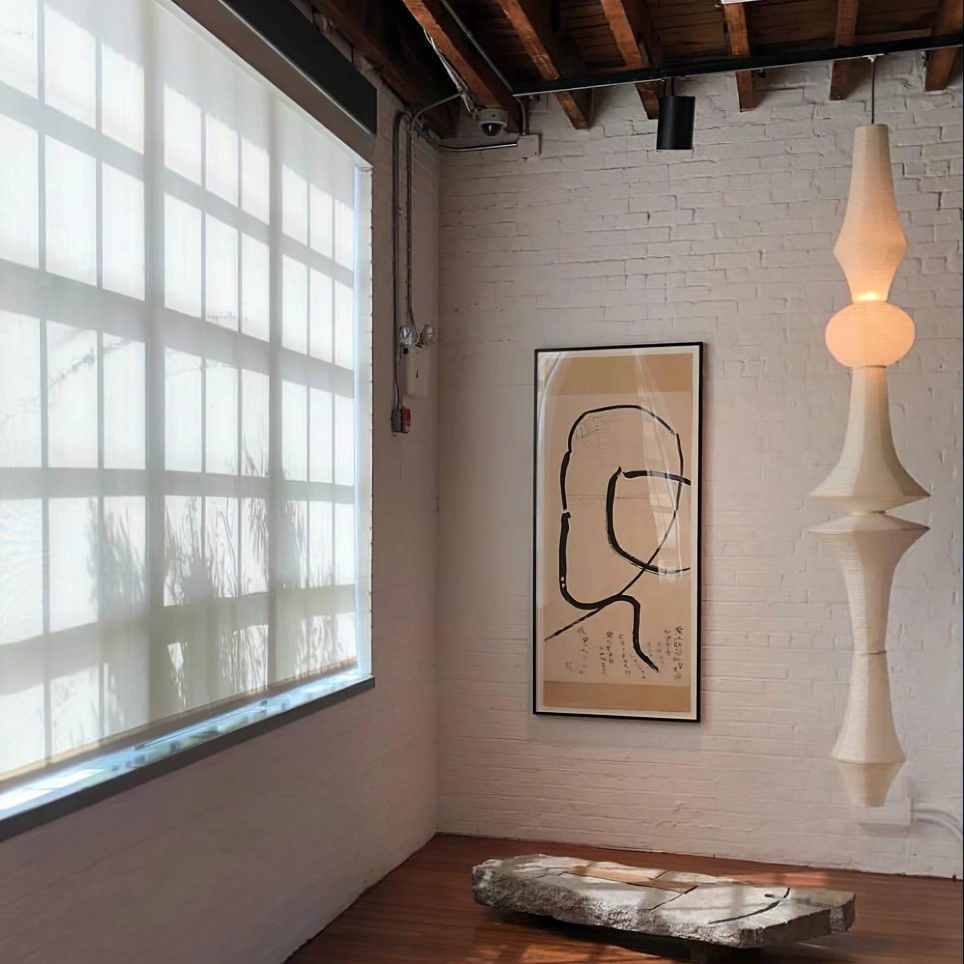 Ritta Sculptural Paper Vertical Pendant Light