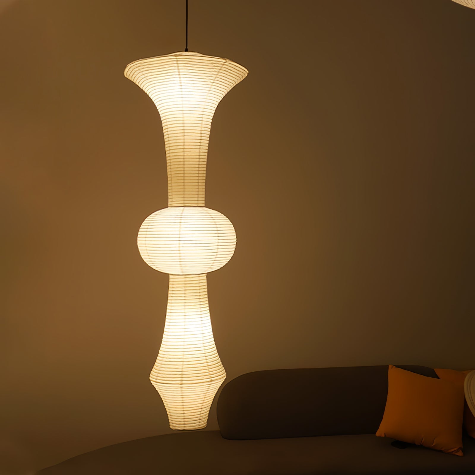 Ritta Sculptural Paper Vertical Pendant Light