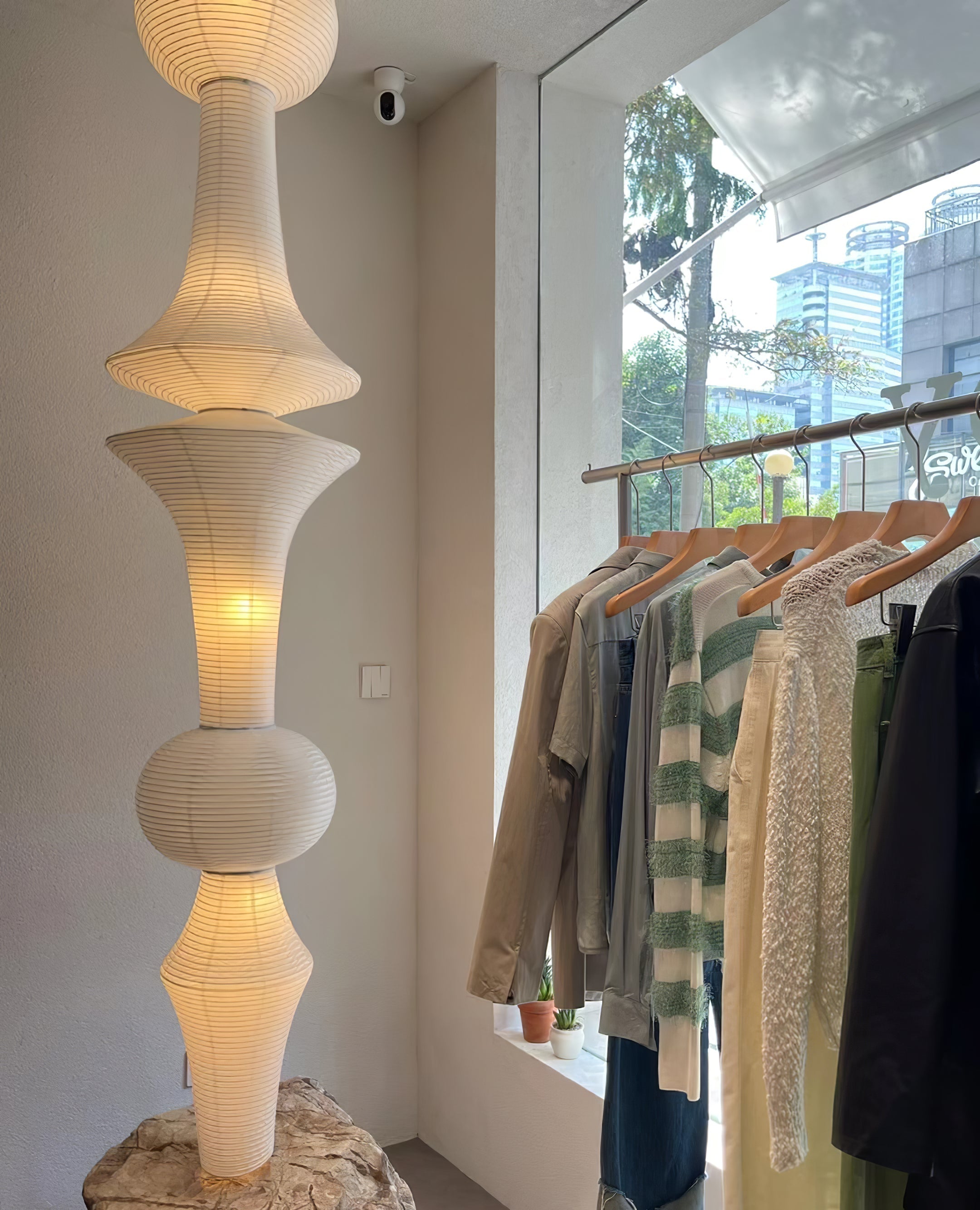 Lustra Pendant Light Washi Paper E for Living Room - Letslighting