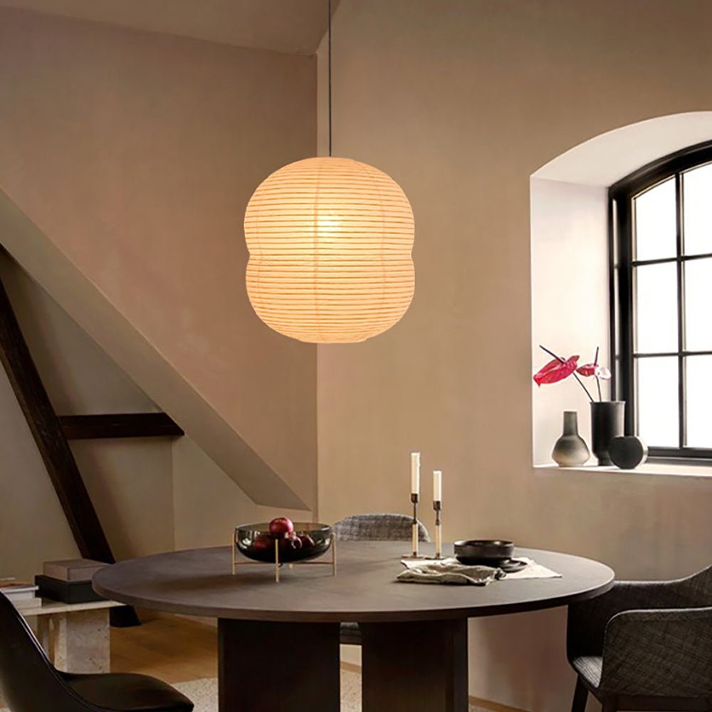 Olive Minimalist Rice Paper Pendant Light - Letslighting