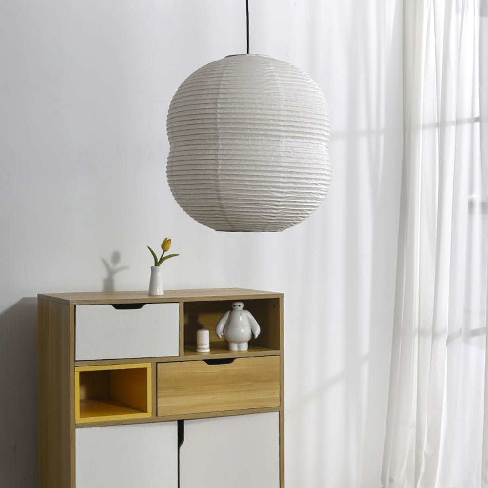 Olive Minimalist Rice Paper Pendant Light - Letslighting