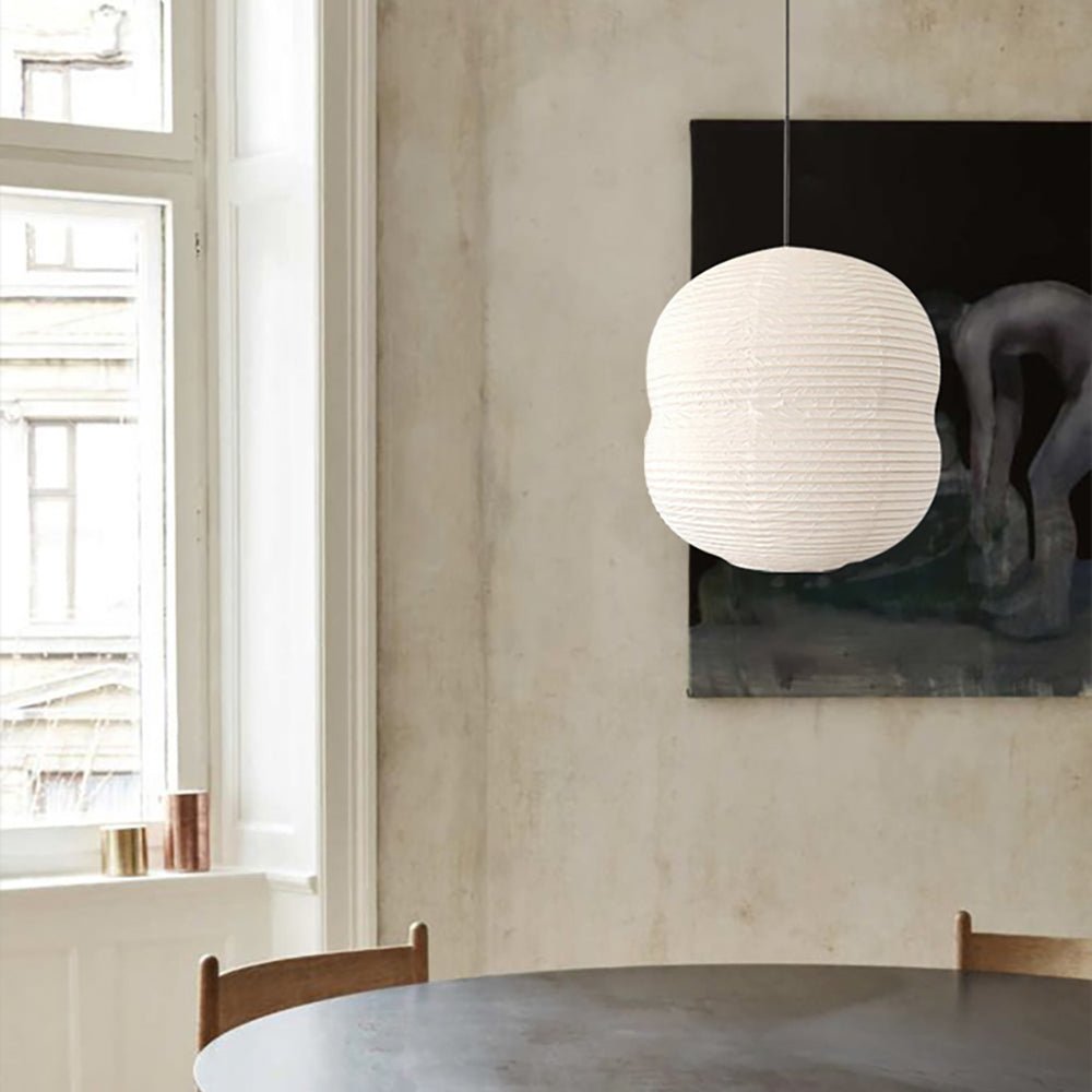 Olive Minimalist Rice Paper Pendant Light - Letslighting