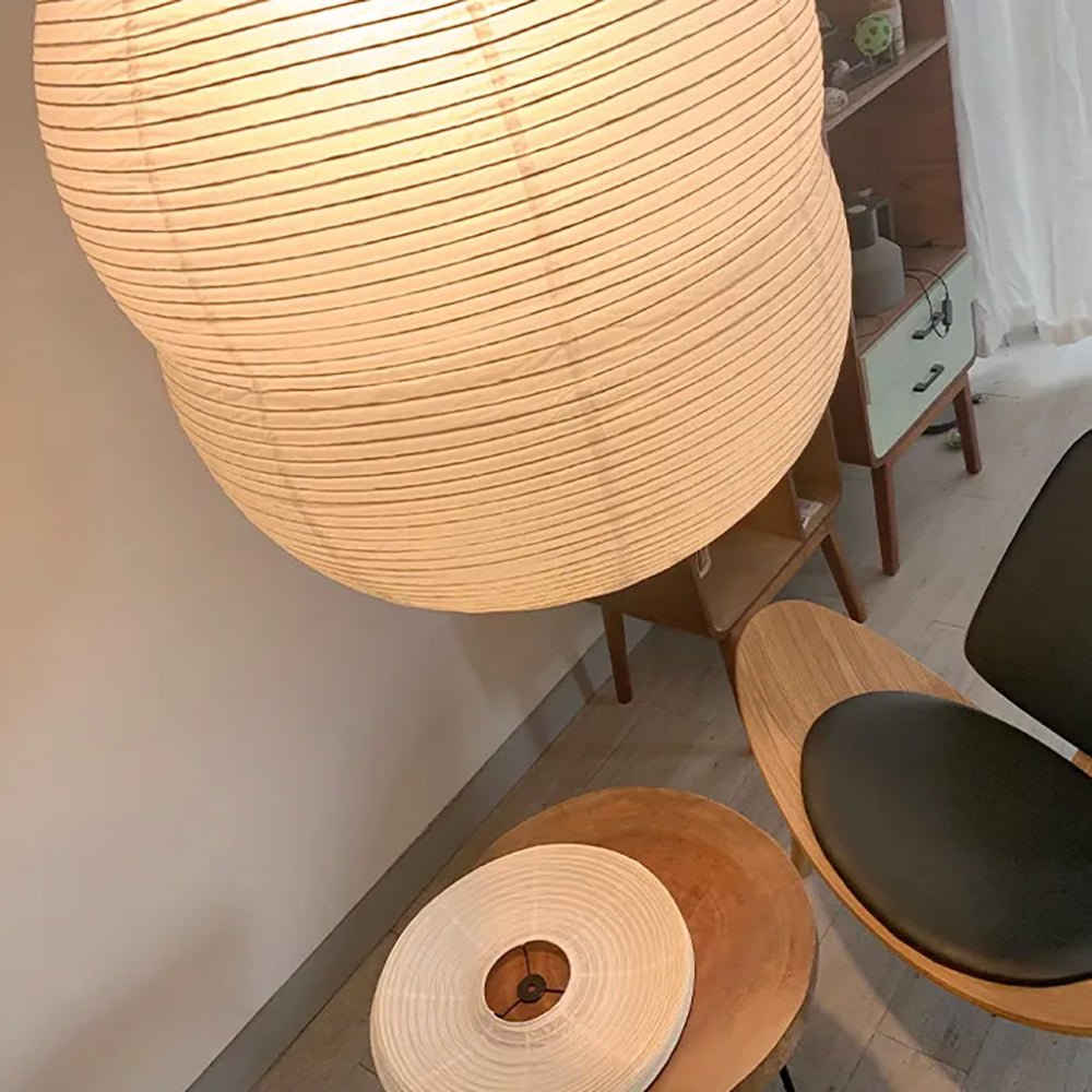 Olive Minimalist Rice Paper Pendant Light - Letslighting