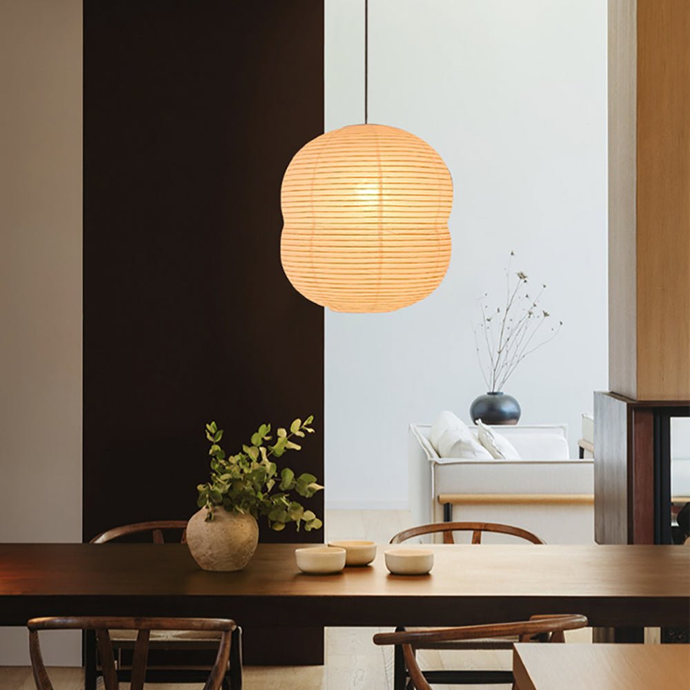 Olive Minimalist Rice Paper Pendant Light - Letslighting