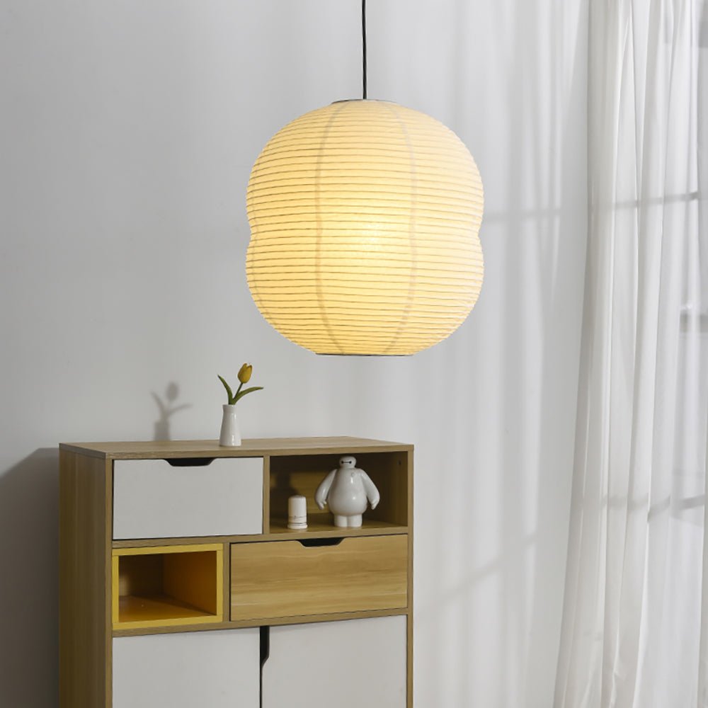 Olive Minimalist Rice Paper Pendant Light - Letslighting