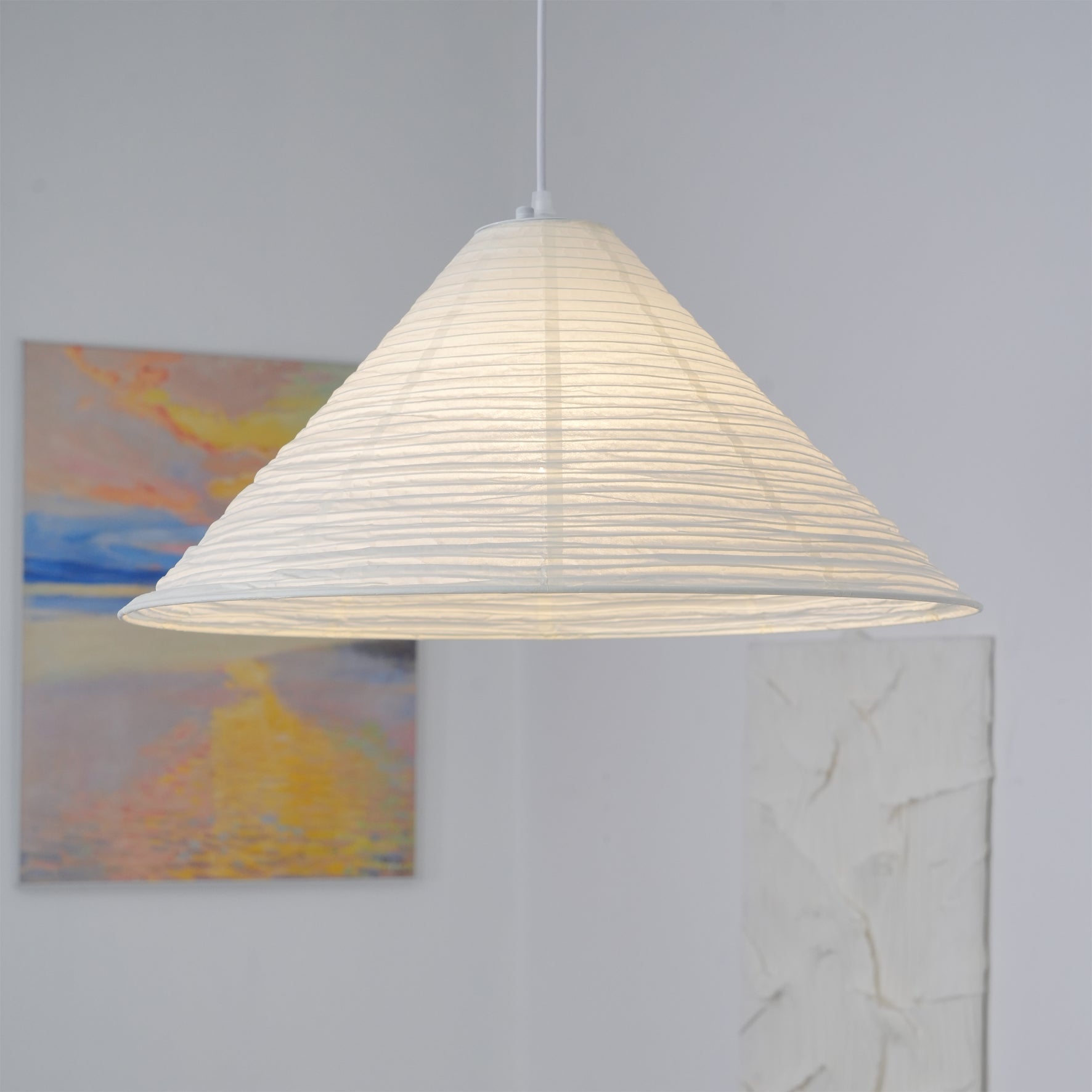 Conic Paper Pyramid Pendant Lamp - Letslighting