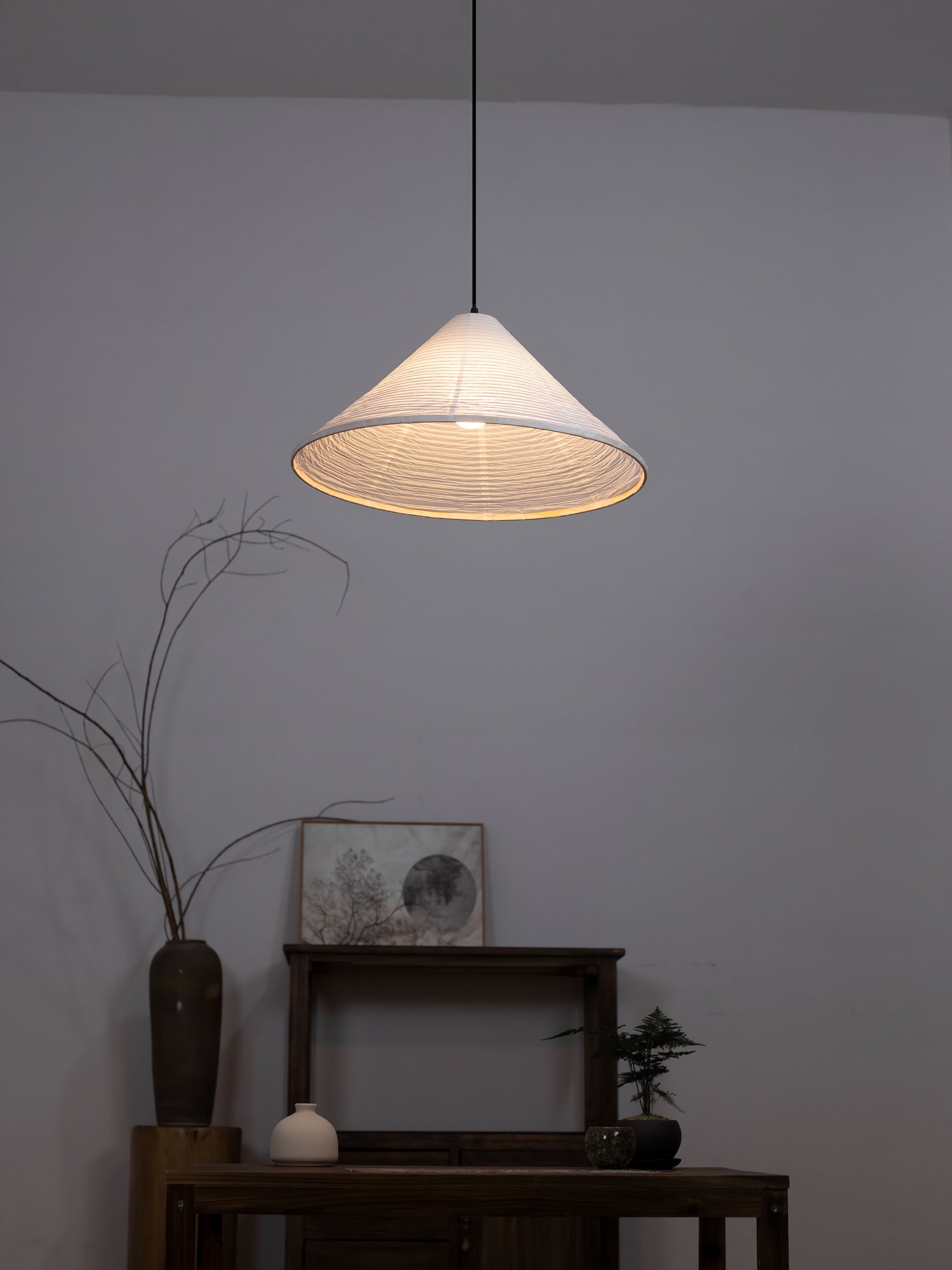 Conic Paper Pyramid Pendant Lamp - Letslighting