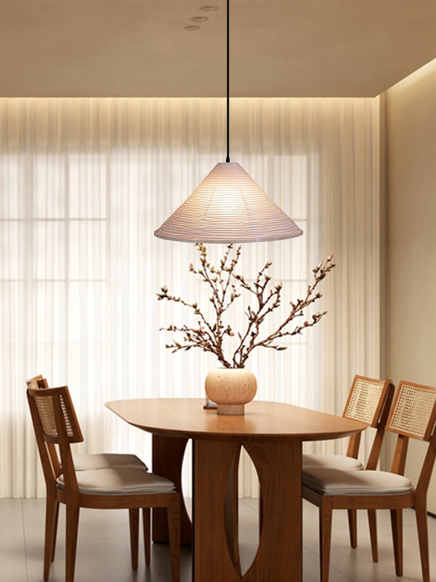Conic Paper Pyramid Pendant Lamp - Letslighting