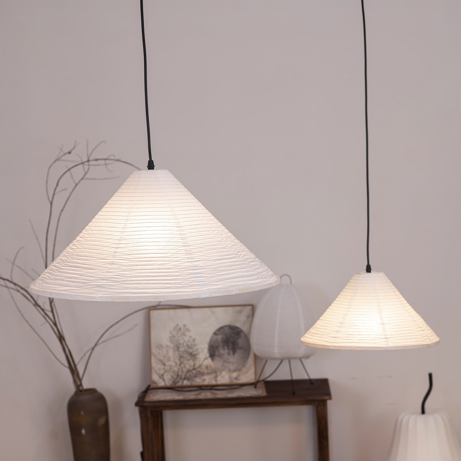 Conic Paper Pyramid Pendant Lamp - Letslighting