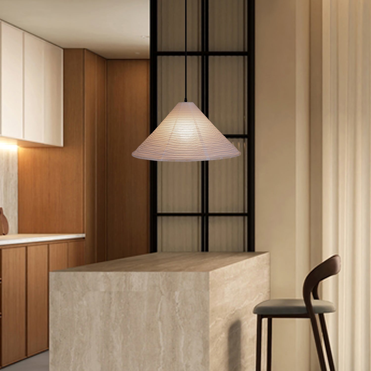 Conic Paper Pyramid Pendant Lamp - Letslighting