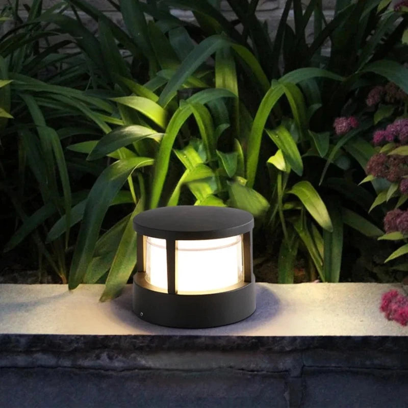 Ray Modern Metal Cylindrical Outdoor Bollard Light
