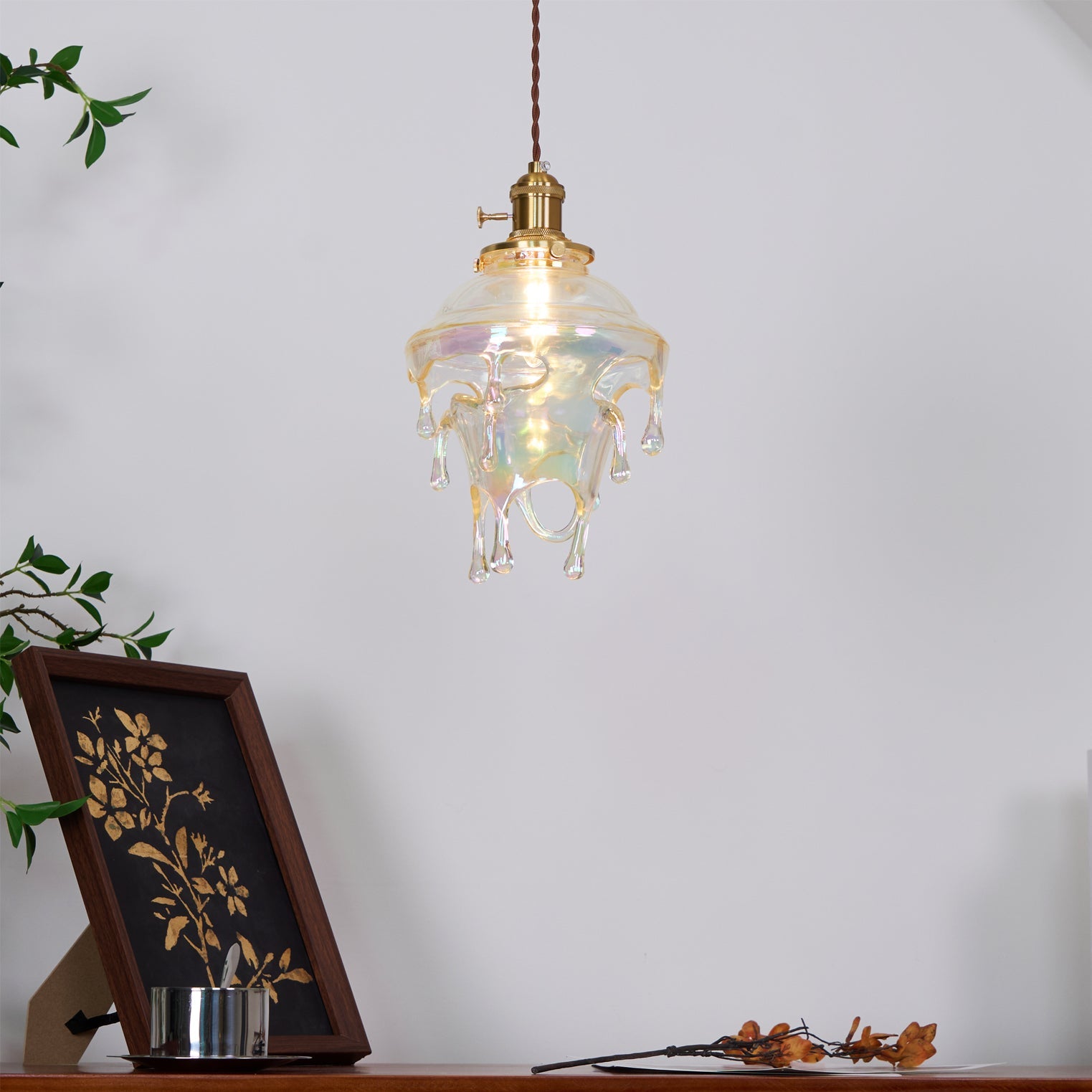 Pendant Lamp Iridescent Water Drop Shade Artistic Glow - Letslighting