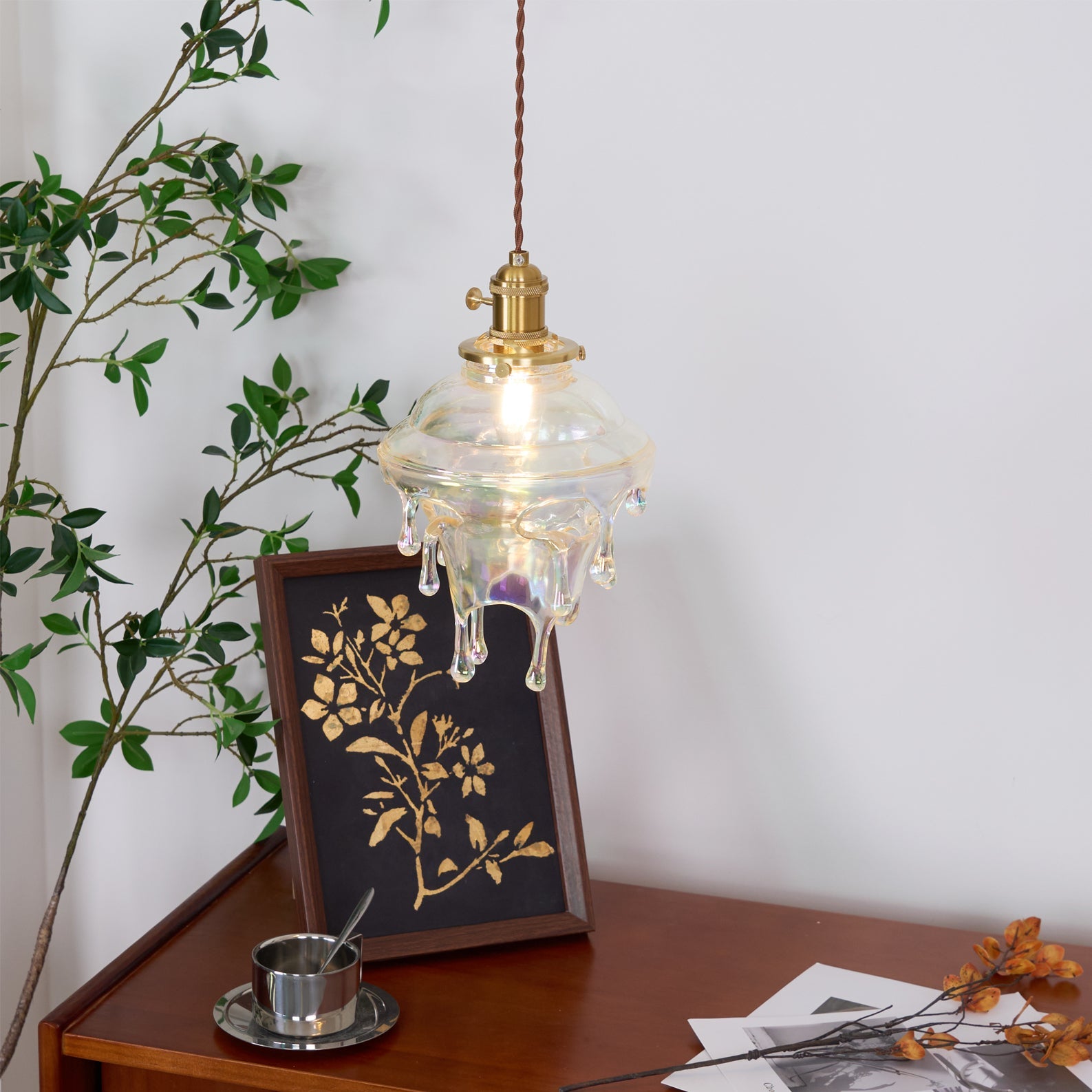 Pendant Lamp Iridescent Water Drop Shade Artistic Glow - Letslighting