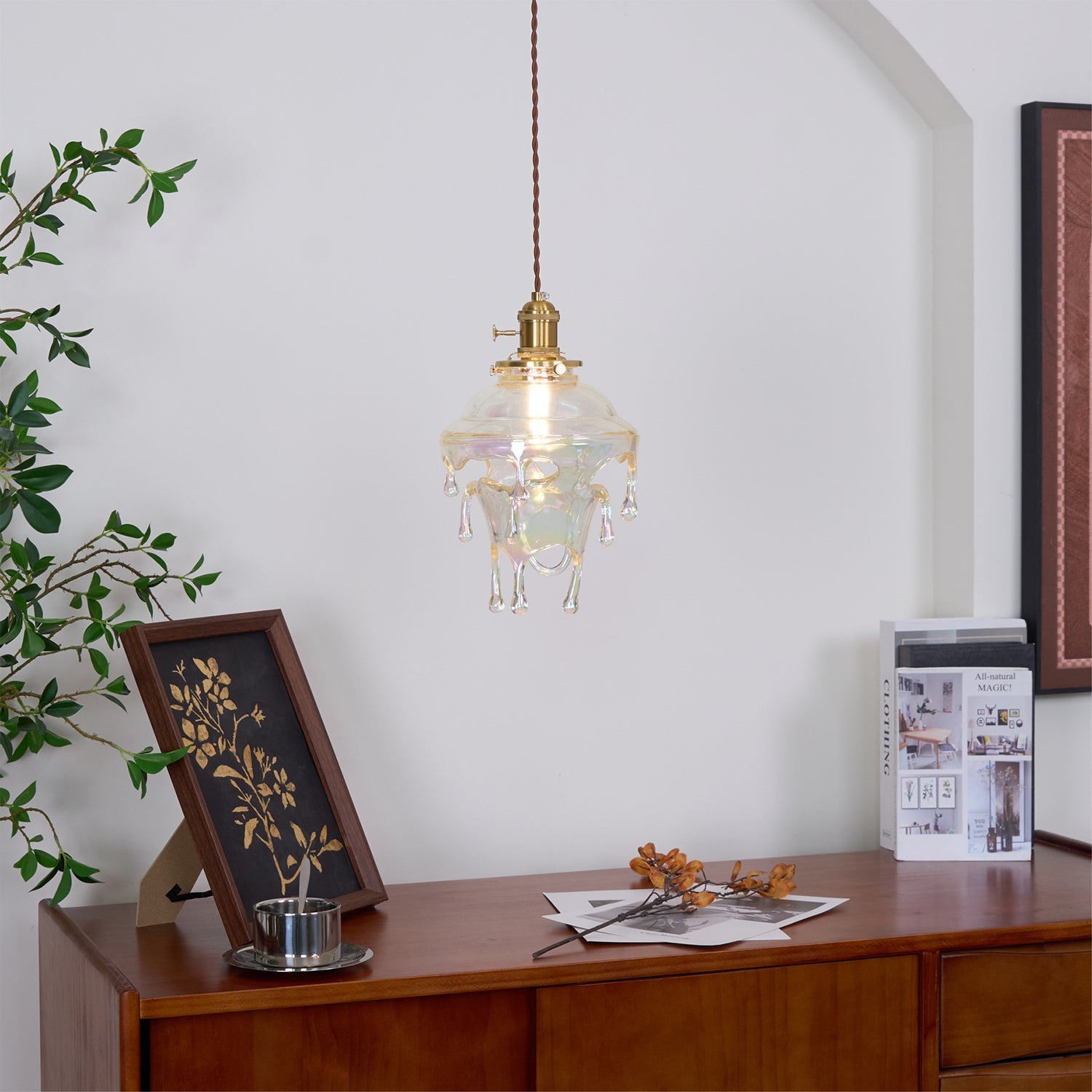 Pendant Lamp Iridescent Water Drop Shade Artistic Glow - Letslighting