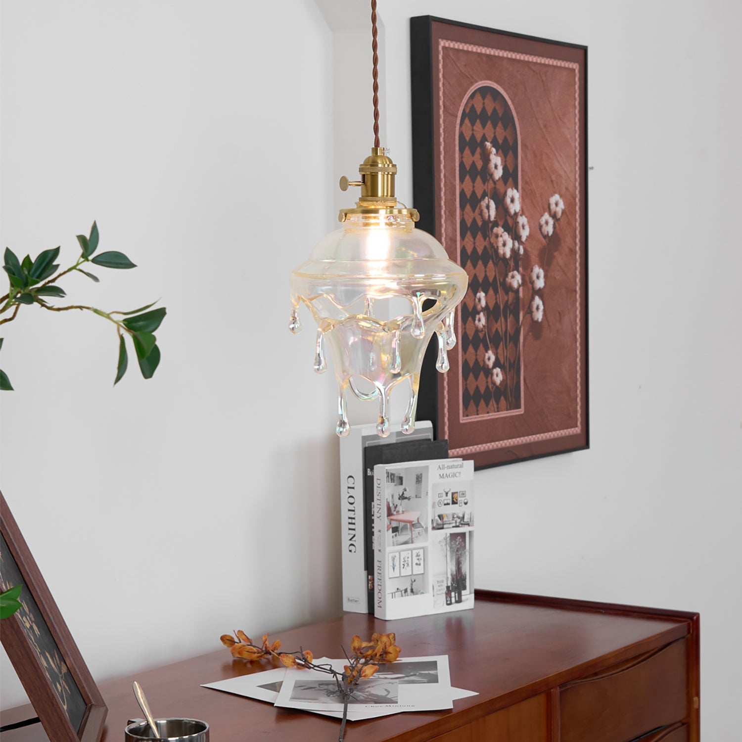 Pendant Lamp Iridescent Water Drop Shade Artistic Glow - Letslighting