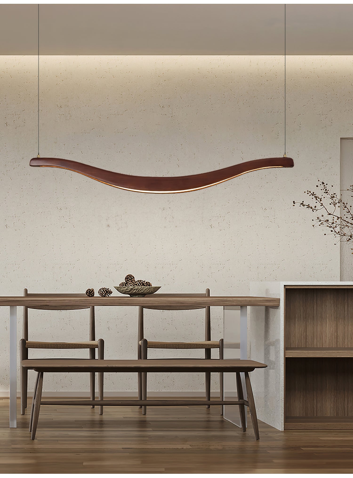 Lustra Chandelier Wood Waveform Elegant - Letslighting