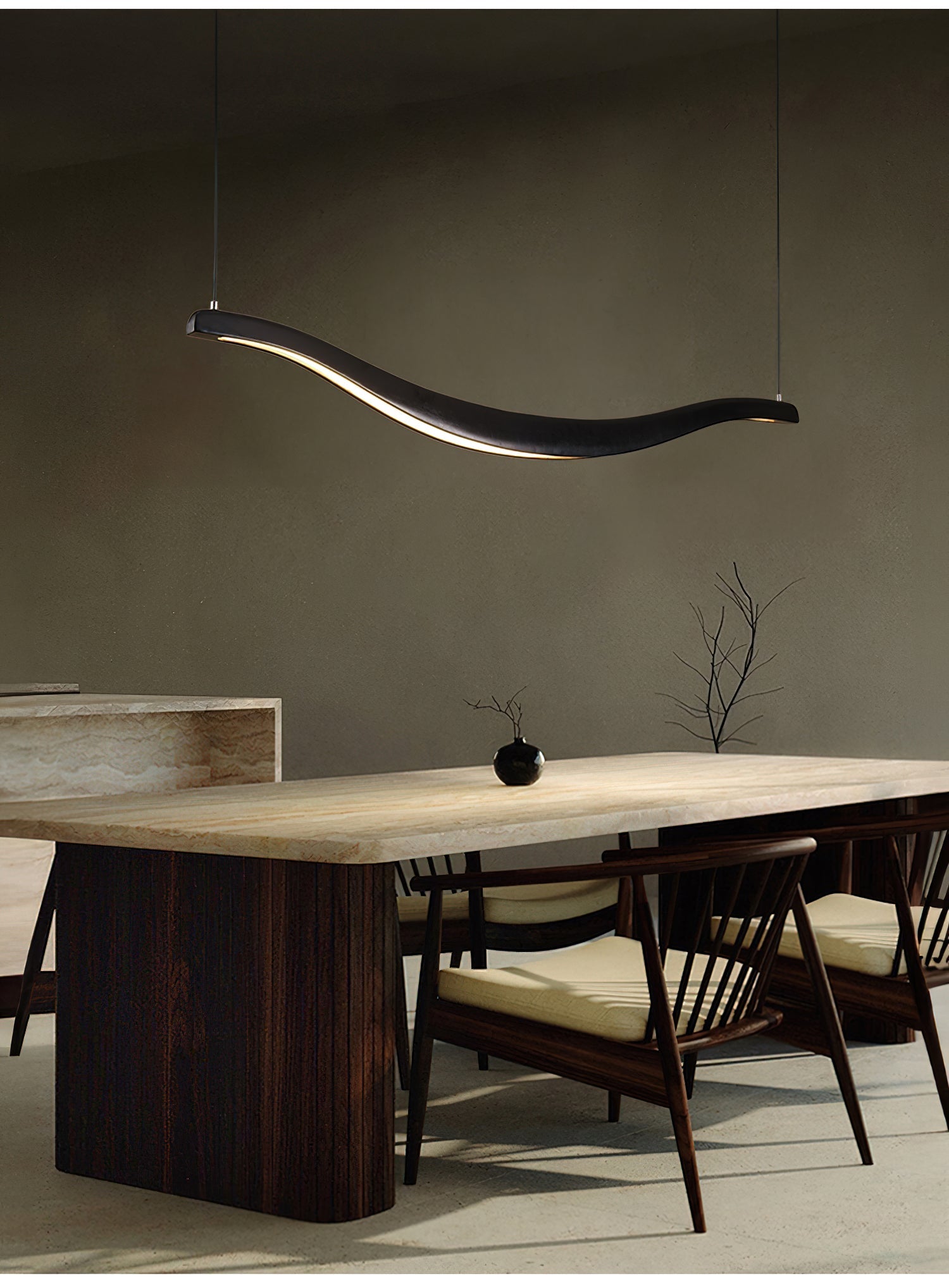 Lustra Chandelier Wood Waveform Elegant - Letslighting