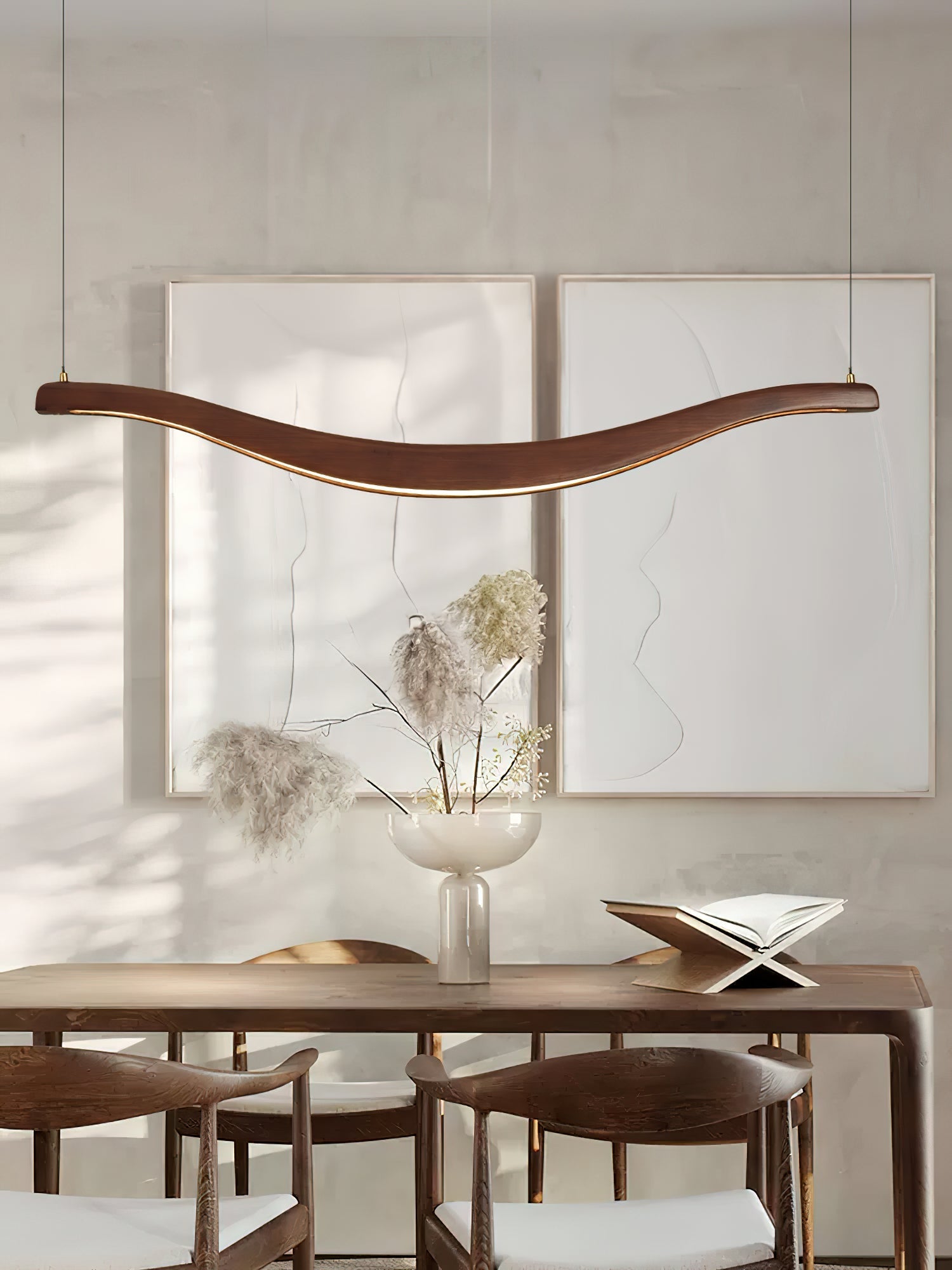 Lustra Chandelier Wood Waveform Elegant - Letslighting