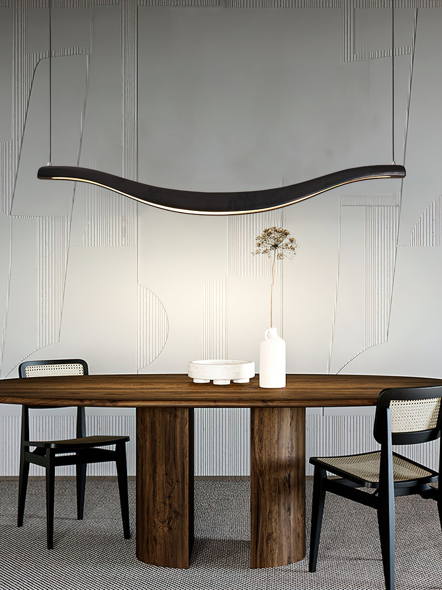 Lustra Chandelier Wood Waveform Elegant - Letslighting