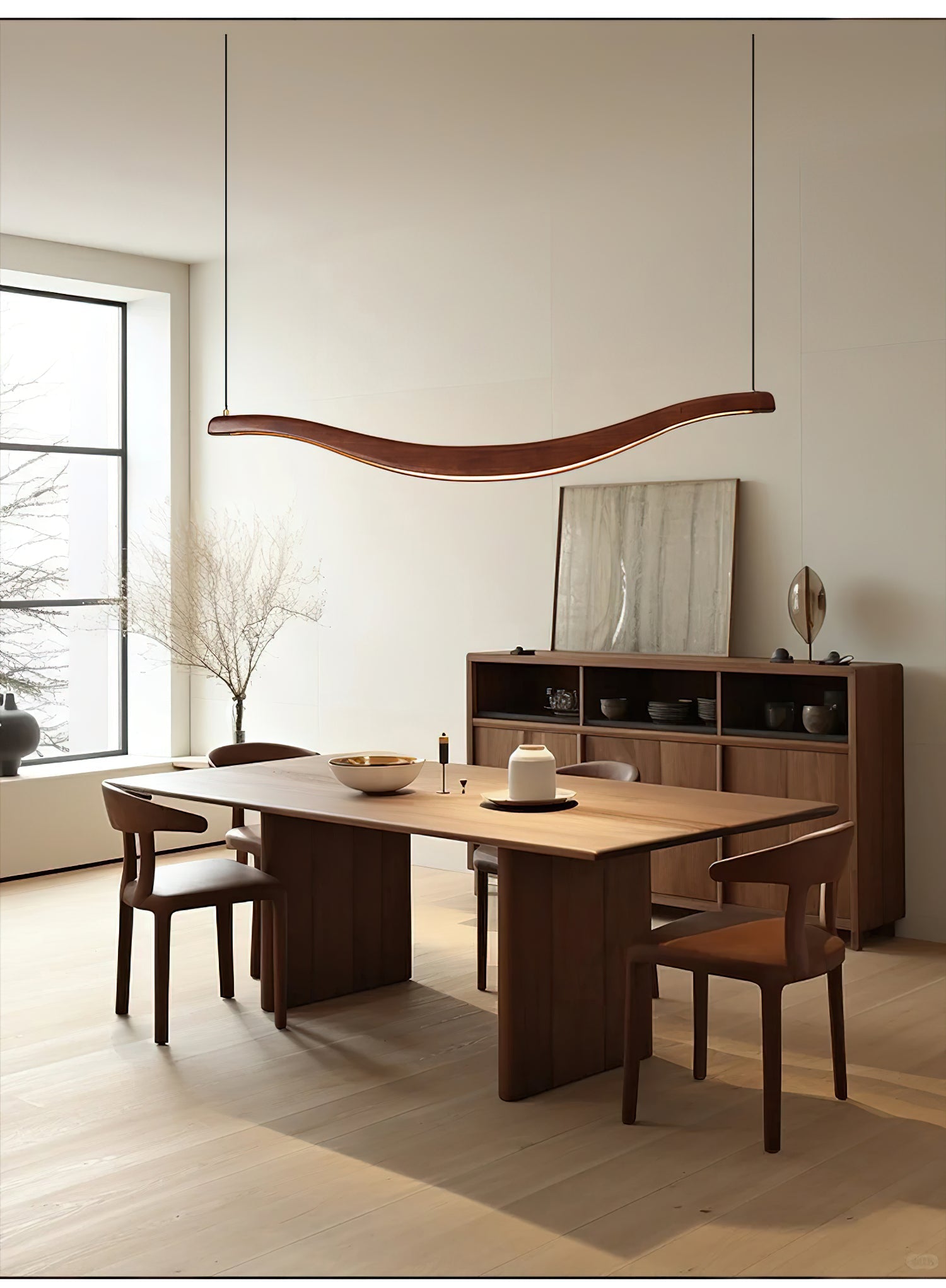 Lustra Chandelier Wood Waveform Elegant - Letslighting