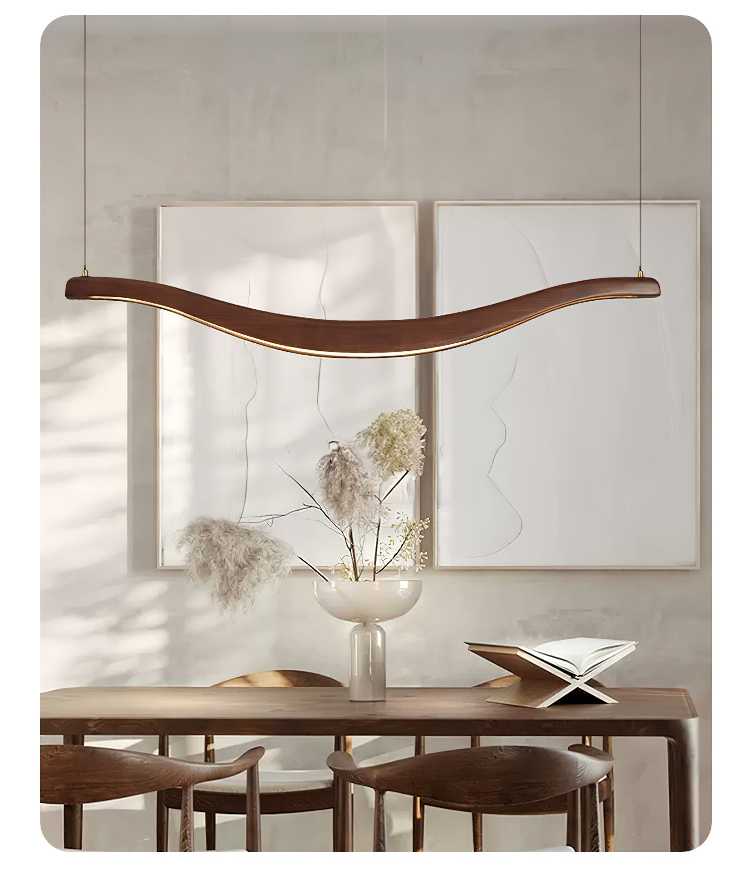 Lustra Chandelier Wood Waveform Elegant - Letslighting