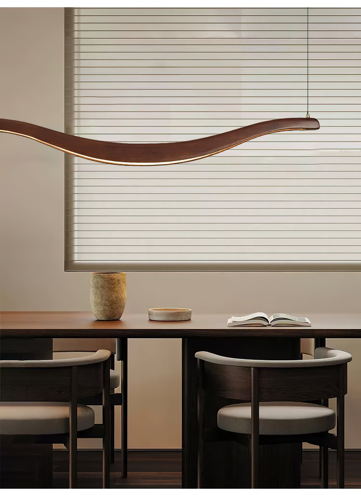 Lustra Chandelier Wood Waveform Elegant - Letslighting