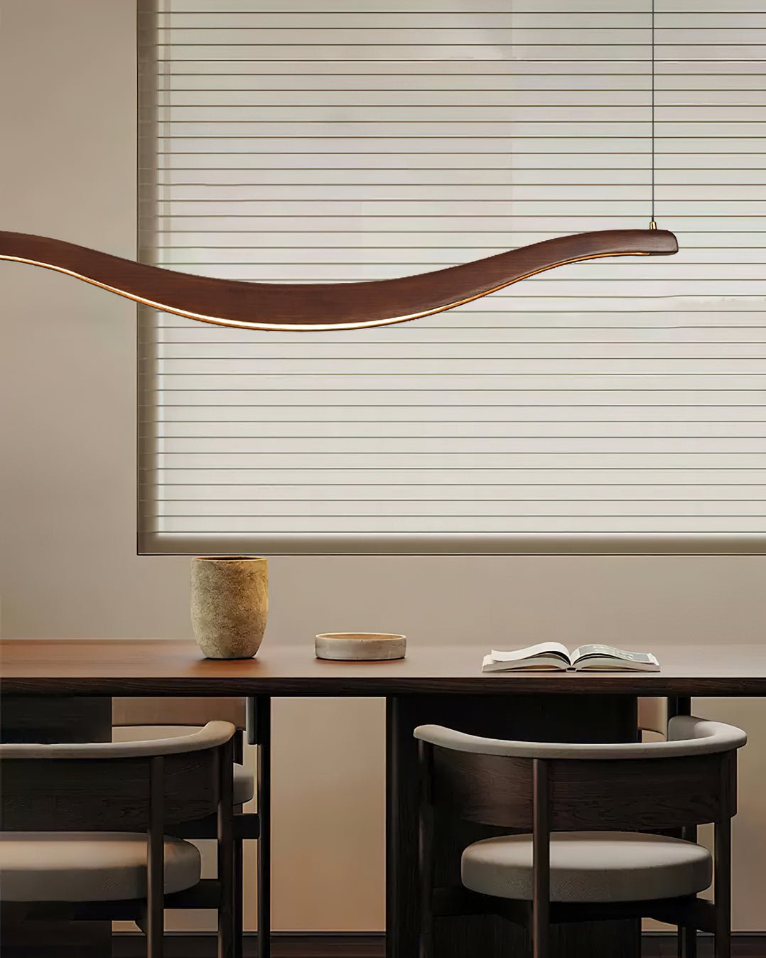 Lustra Chandelier Wood Waveform Elegant - Letslighting