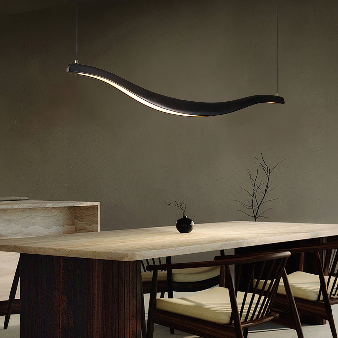 Lustra Chandelier Wood Waveform Elegant - Letslighting