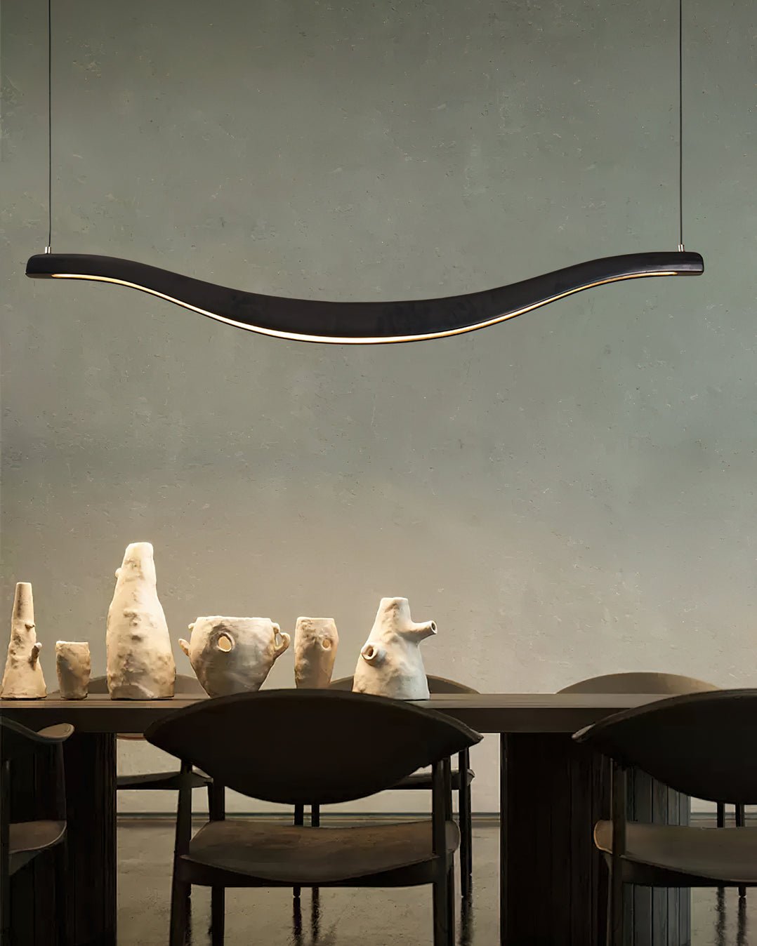 Lustra Chandelier Wood Waveform Elegant - Letslighting