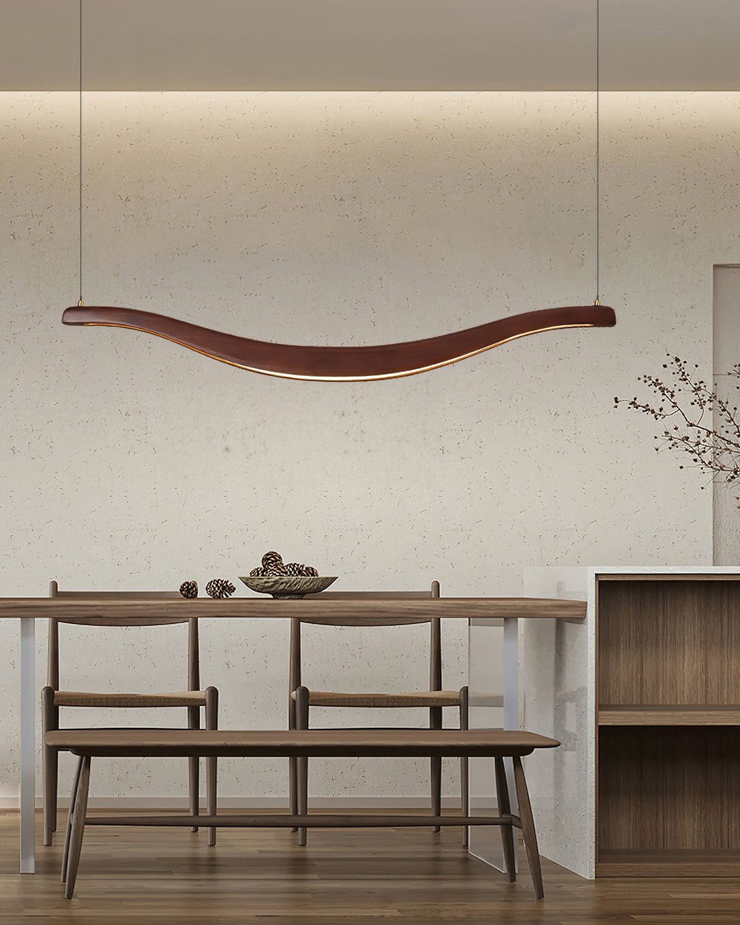 Lustra Chandelier Wood Waveform Elegant - Letslighting