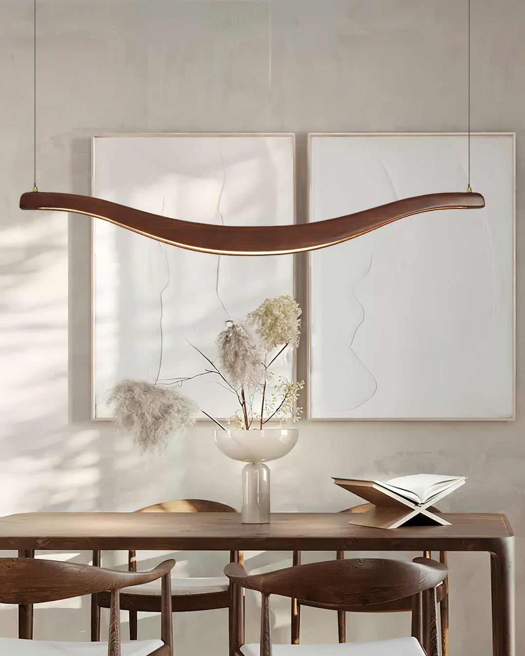 Lustra Chandelier Wood Waveform Elegant - Letslighting