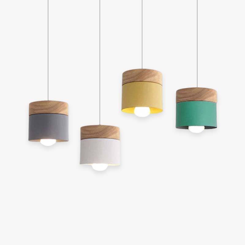 Valentina Modern Can Shape /Wood Pendant Light - Letslighting