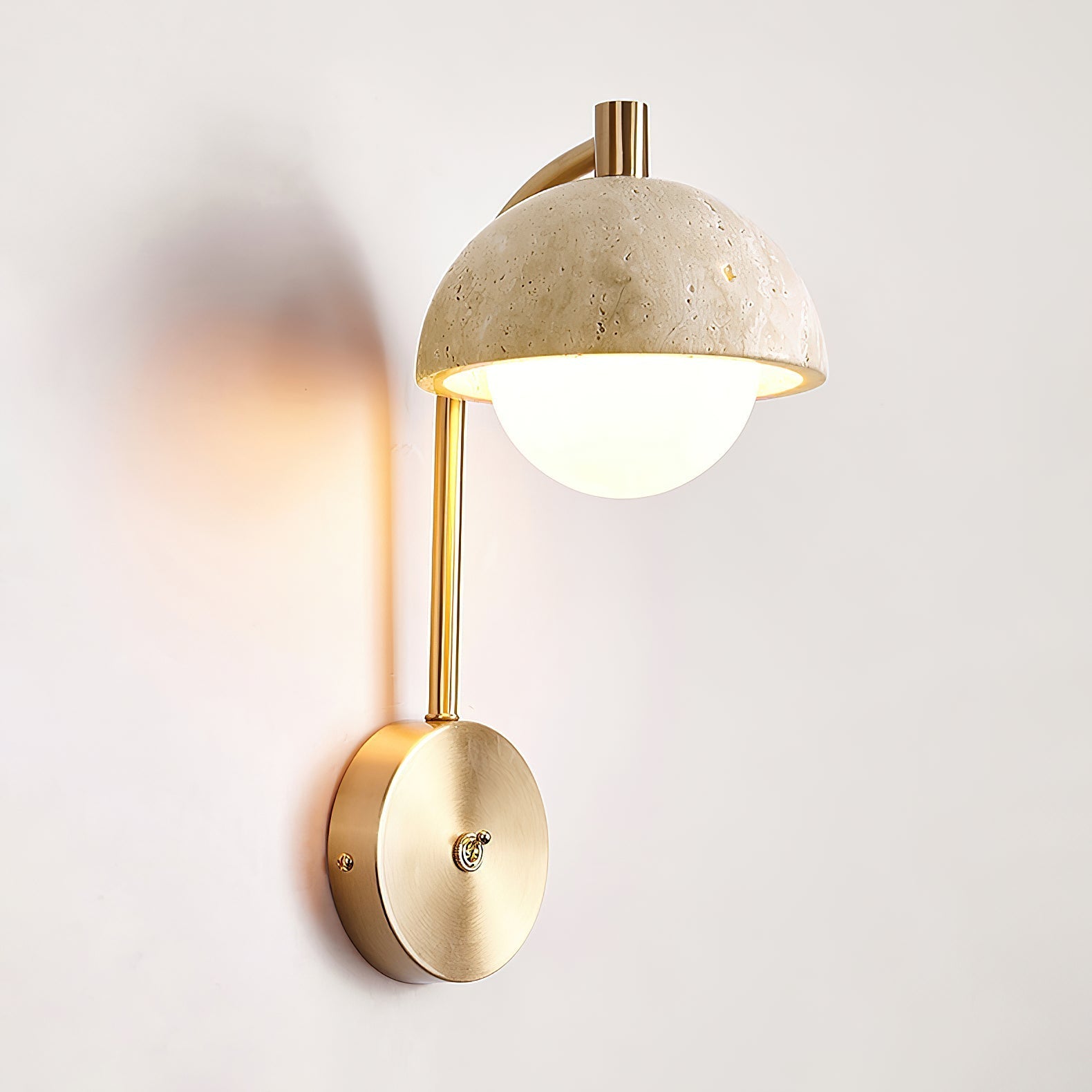 Civarir Modern Minimalist Beige Travertine Wall Lamp - Letslighting