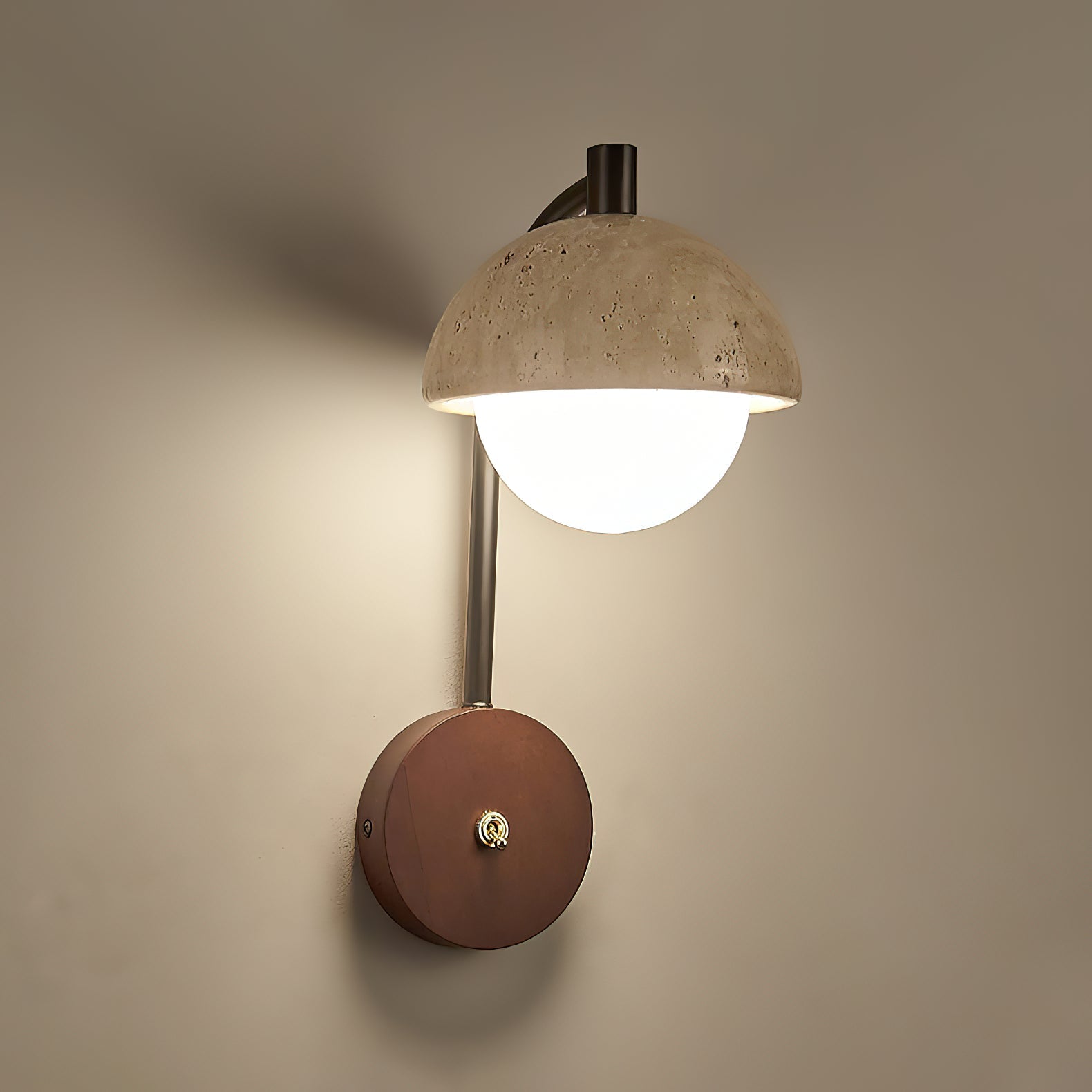 Civarir Modern Minimalist Beige Travertine Wall Lamp - Letslighting