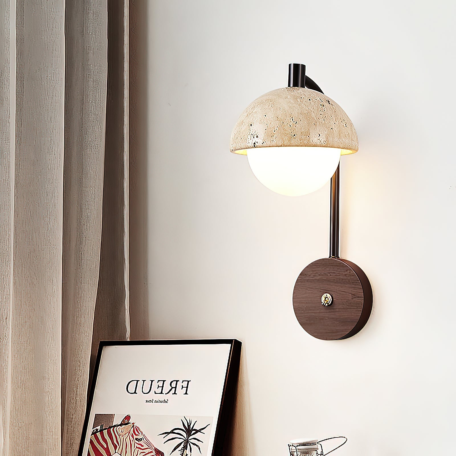 Civarir Modern Minimalist Beige Travertine Wall Lamp - Letslighting