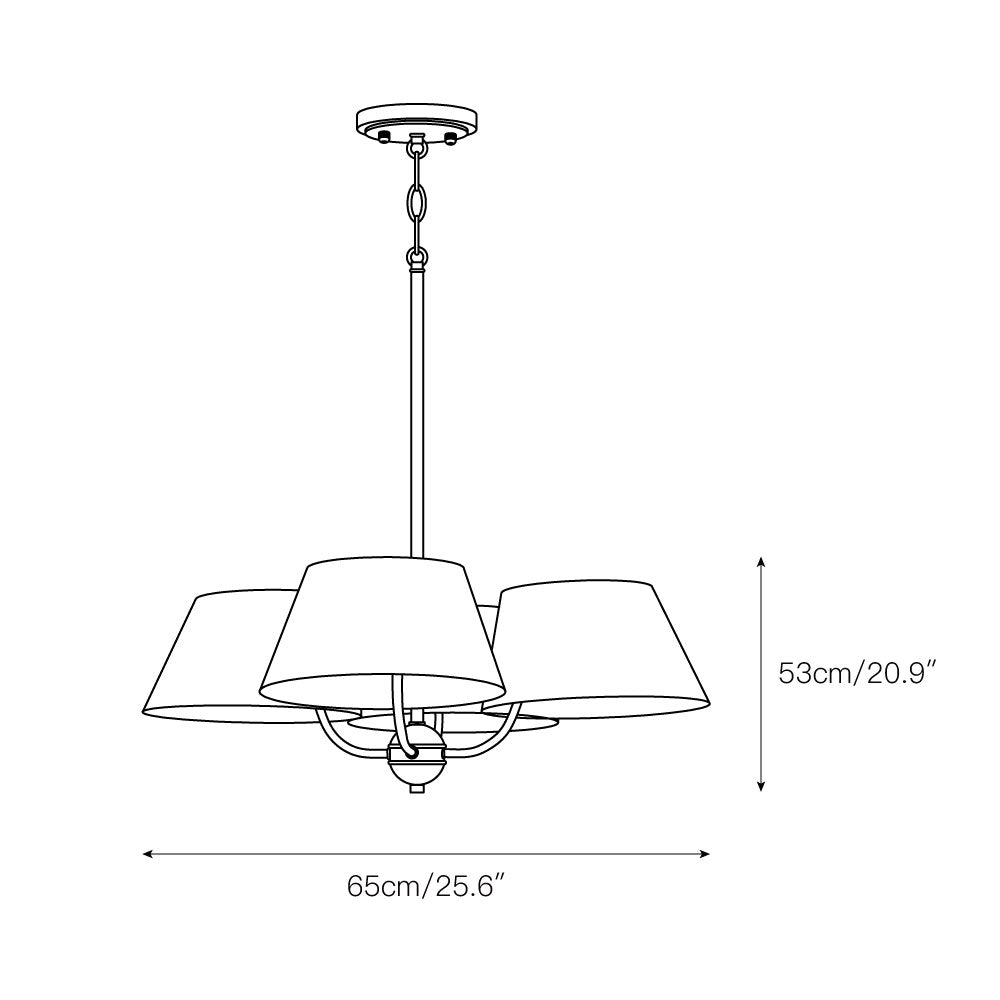 Arcara Vintage Industrial Brass Fabric Chandelier - Letslighting