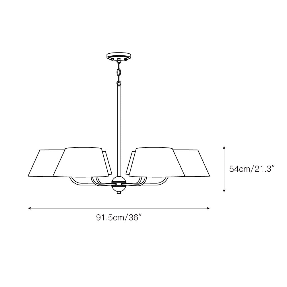 Arcara Vintage Industrial Brass Fabric Chandelier - Letslighting