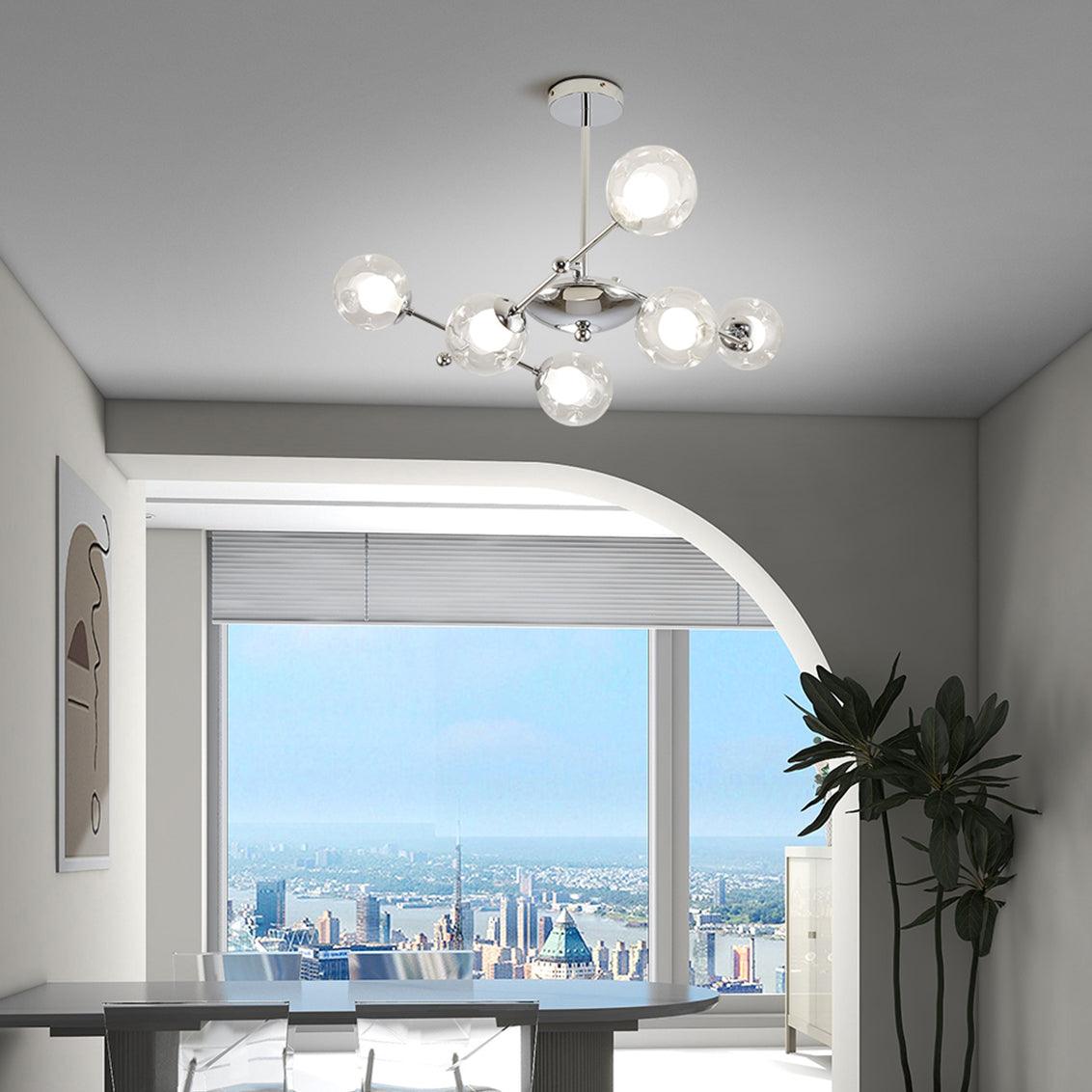 Lustra Chandelier Chrome Glass - Letslighting