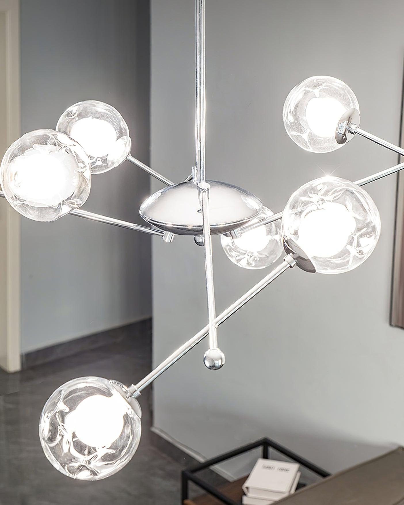 Lustra Chandelier Chrome Glass - Letslighting