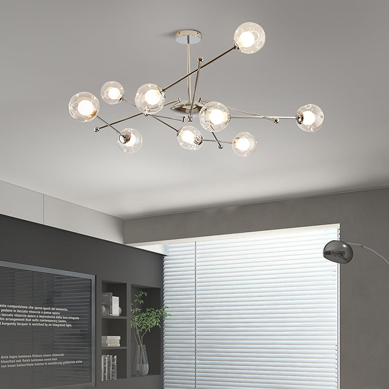 Lustra Chandelier Chrome Glass - Letslighting