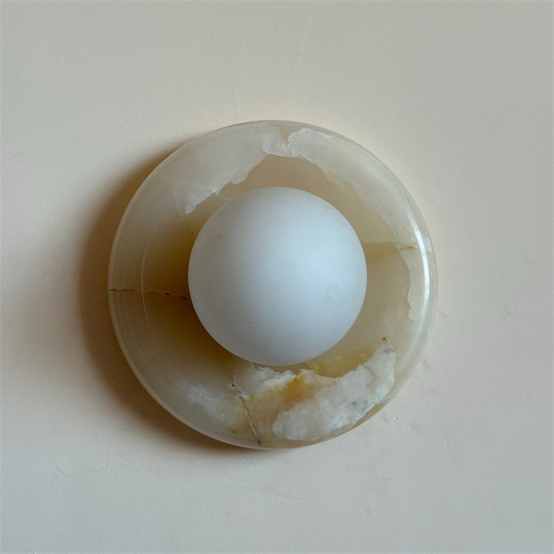 Aursilos Premium Nordic Art White Jade Glass Sconce Wall Lamp - Letslighting
