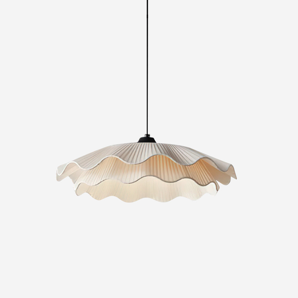 Calavie Wavy Pleated Pendant Light in Soft White - Letslighting